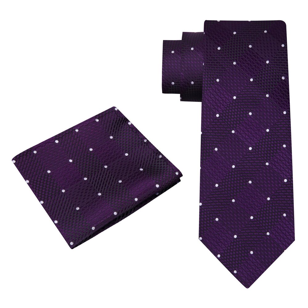 Alt View: Purple, White Rothschild Tie and Pocket Square