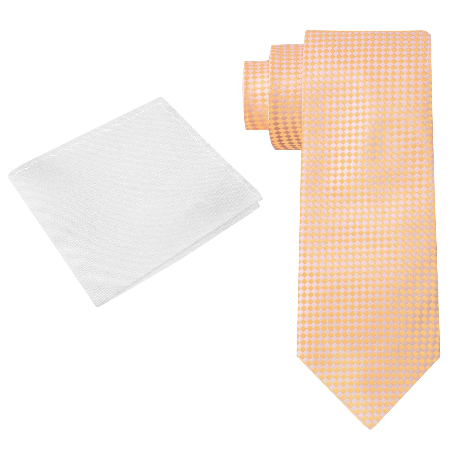 Alt View: Yellow Geometric Tie and White Square