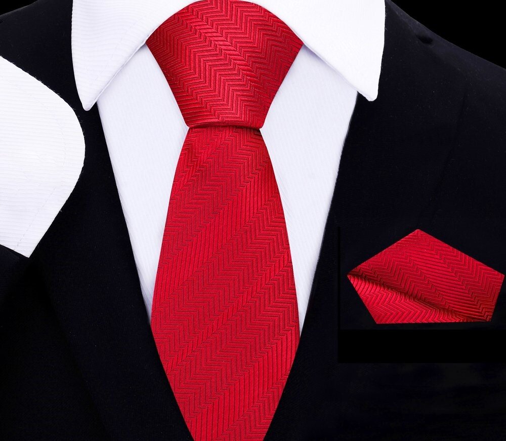 Kids Real Red Tie and Pocket Square