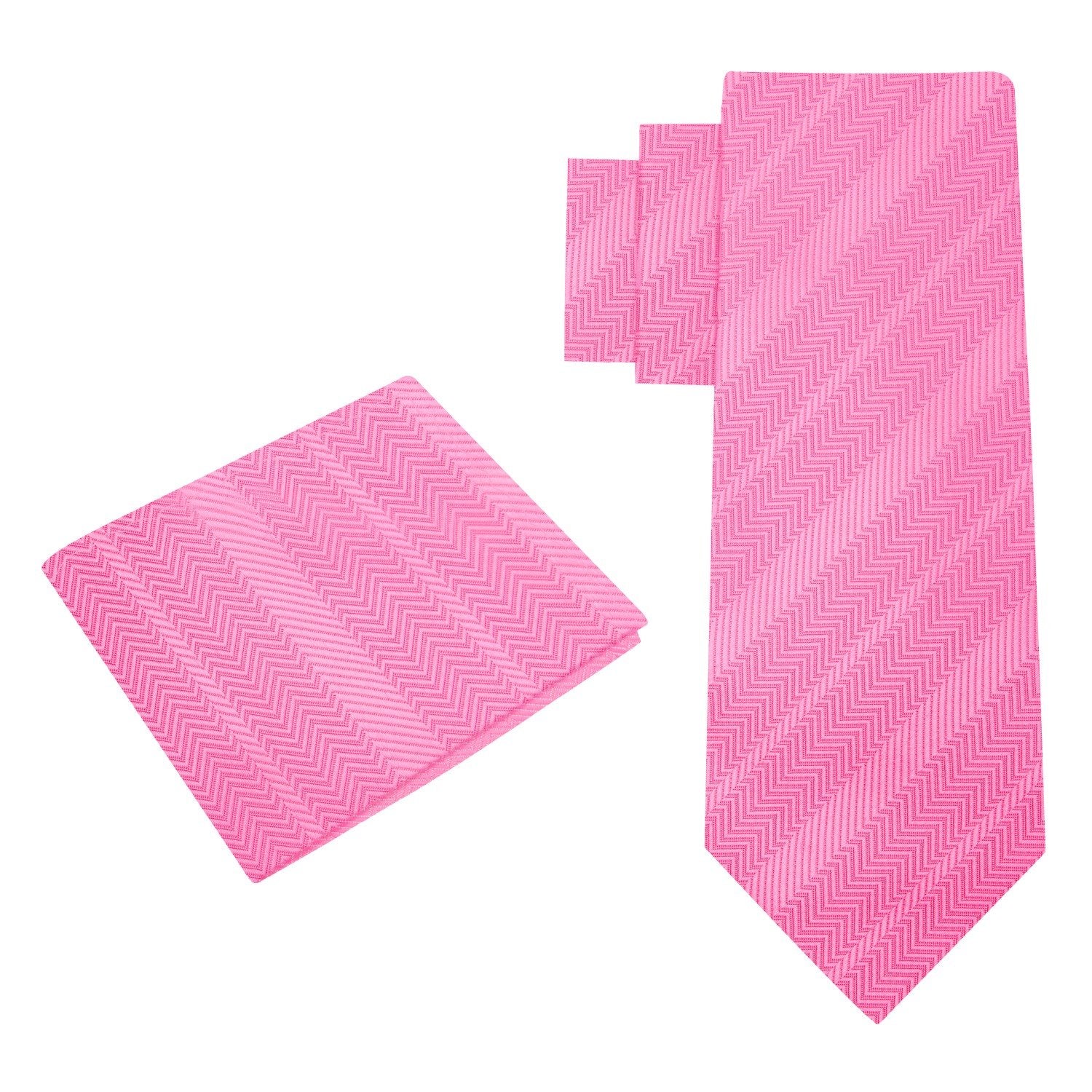 Alt View: Sophisticated Real Pink Tie and Square
