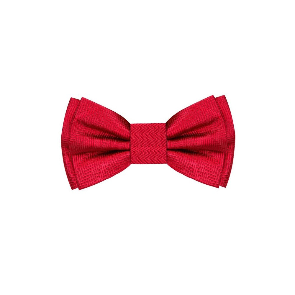 A Real Red Solid Pattern Self Tie Bow Tie,