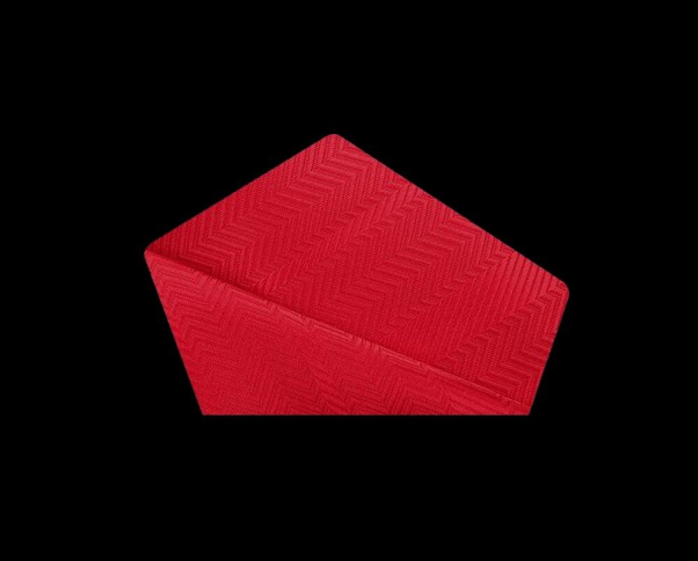 View 2: A Real Red Color With Sophisticated Lined Texture Pocket Square