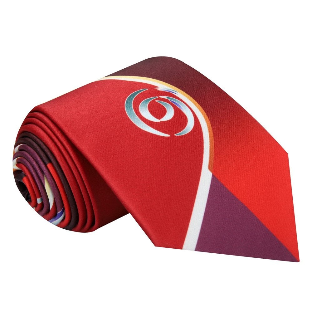 Red and Gold Abstract Necktie