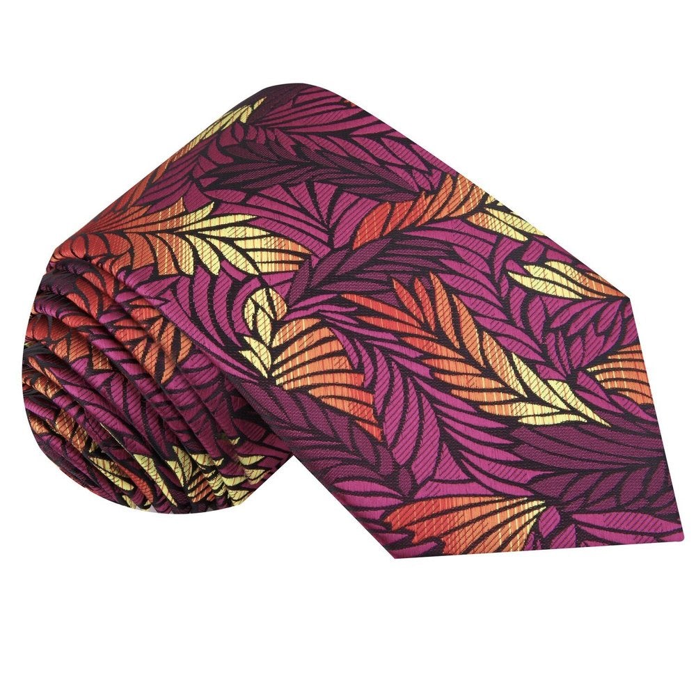 Purple, Red, Yellow Monarch Feather Tie