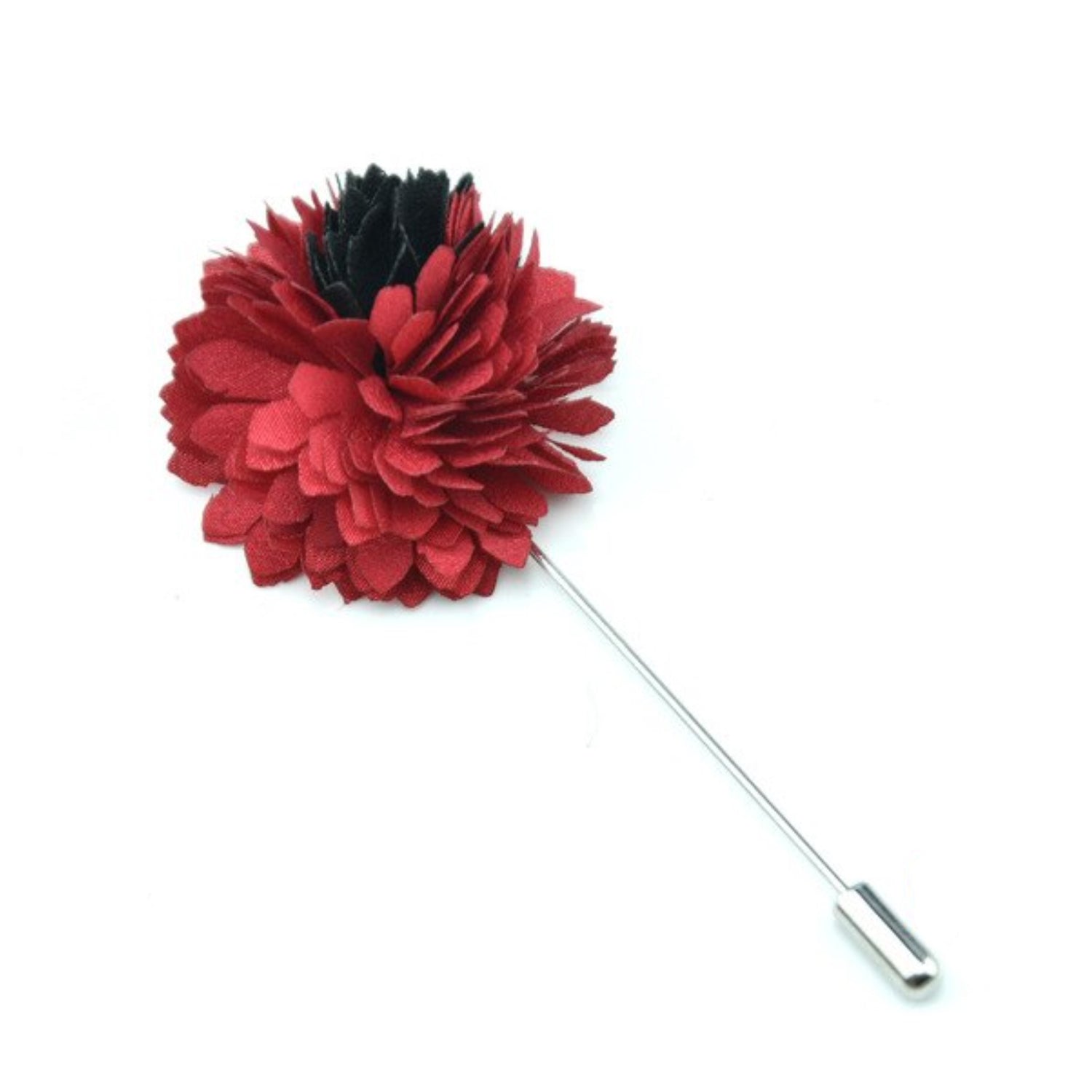 A Red, Black Thin Petal Lapel Flower