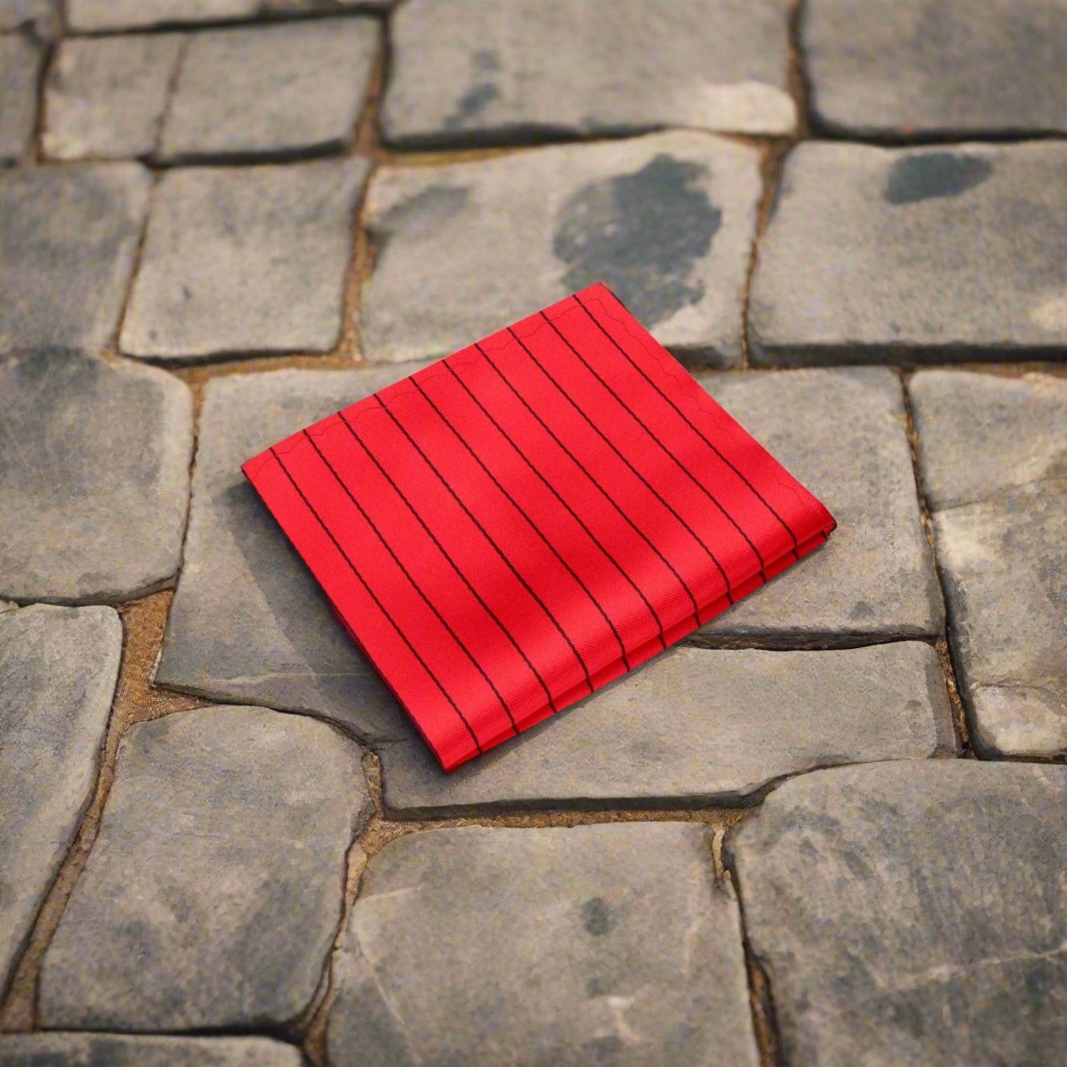 Red with Black Stripes Square