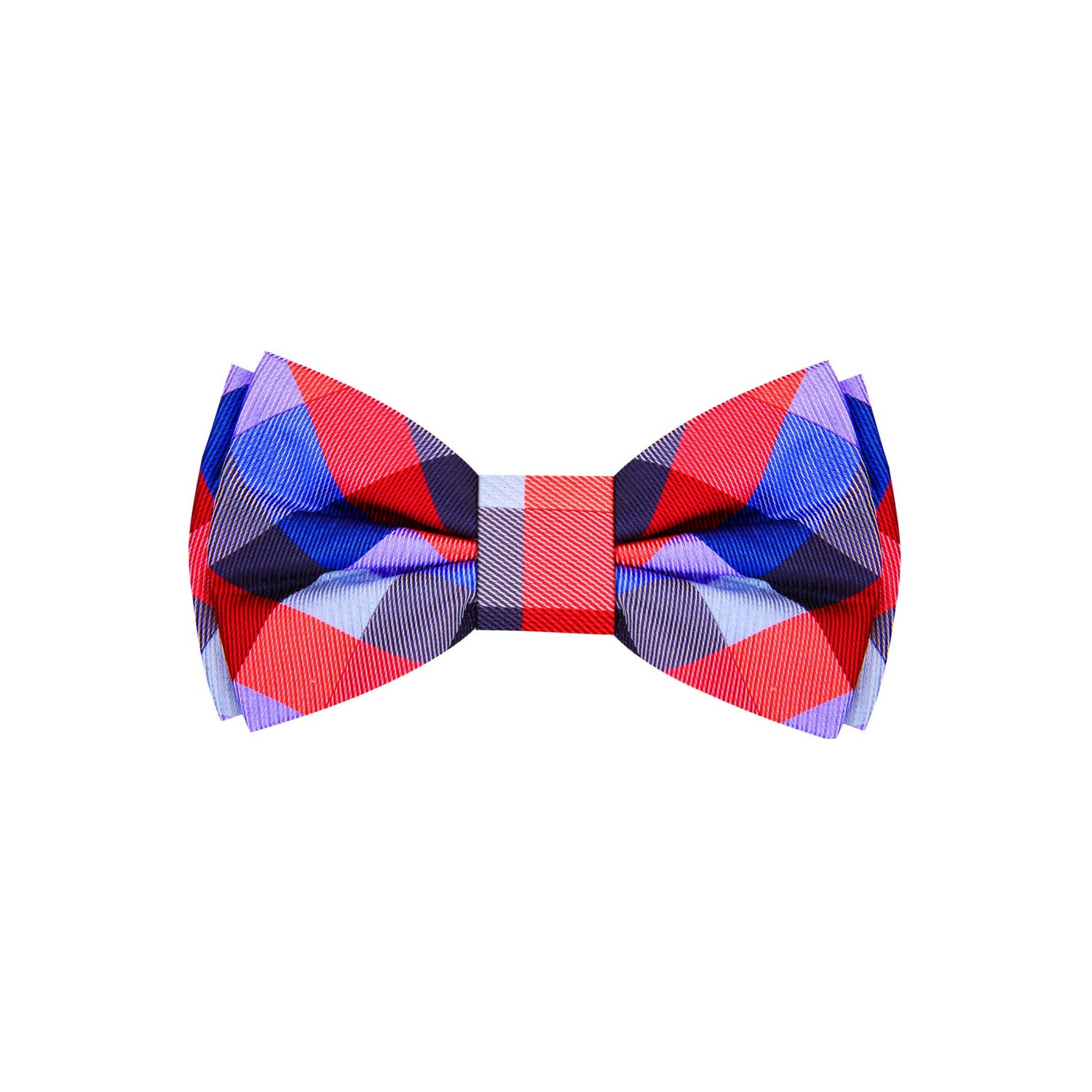 Red, Blue Check Bow Tie 
