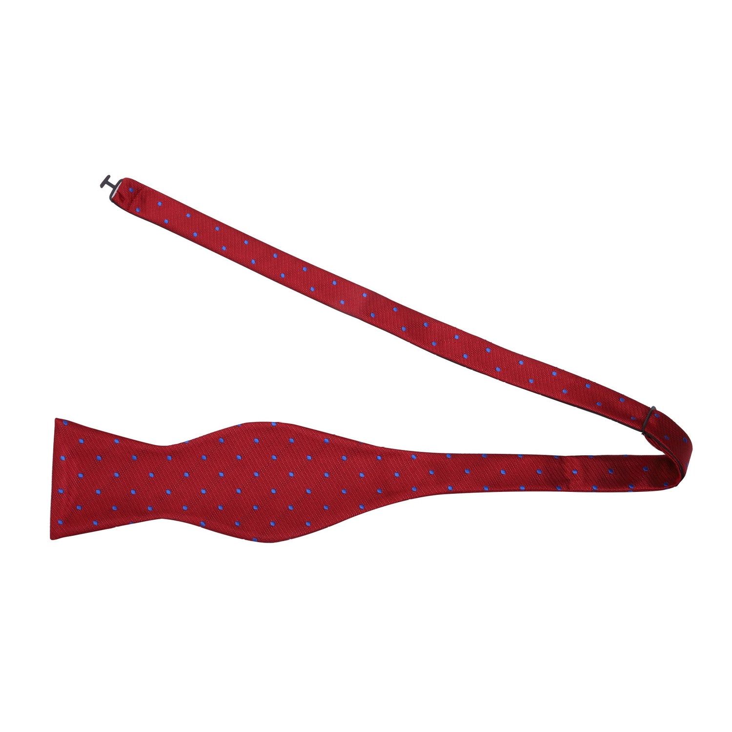 Self Tie: Blue, Red Polka Bow Tie 