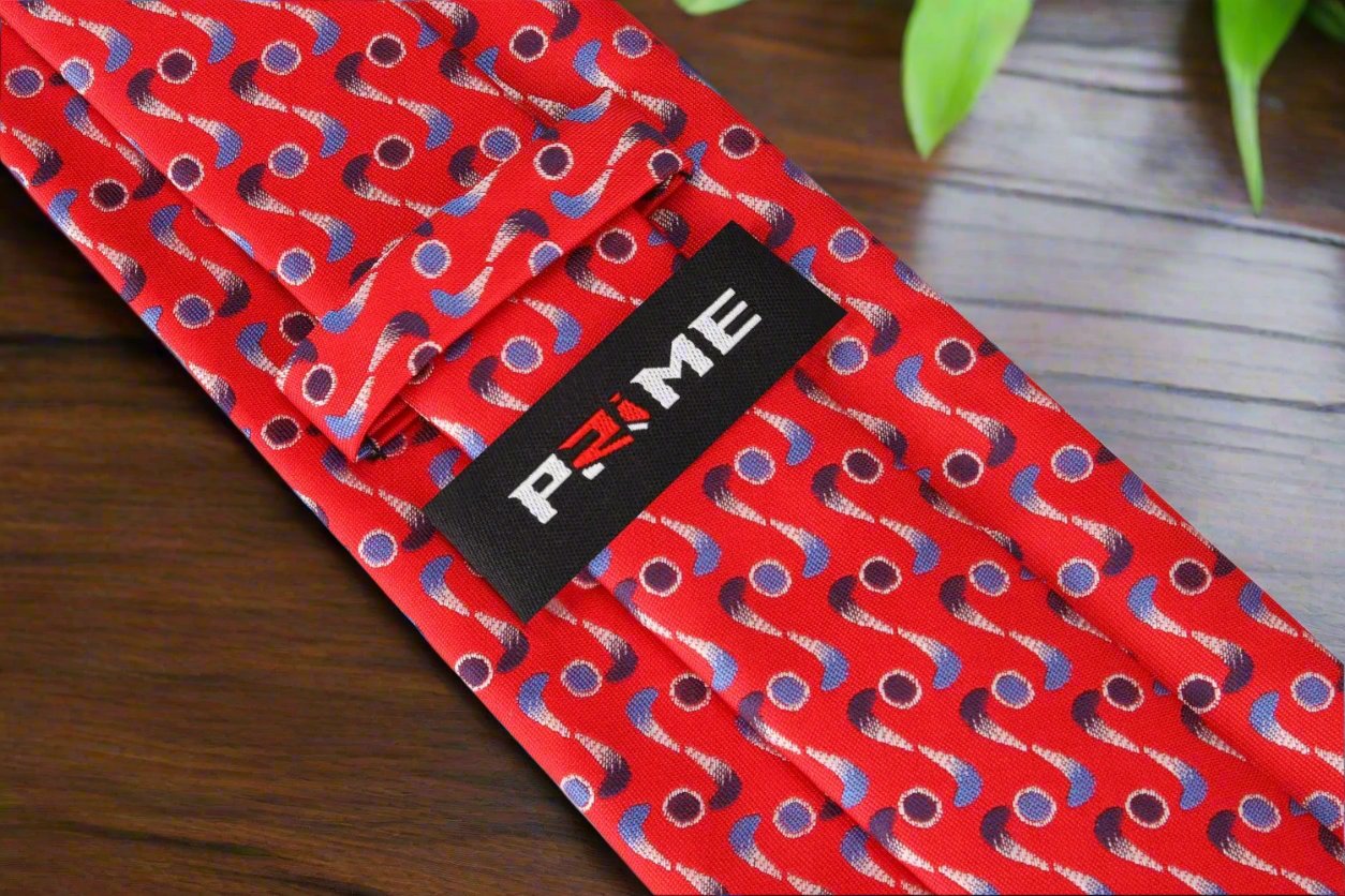 Red, Blue Propellers and Dots Silk Tie Keep