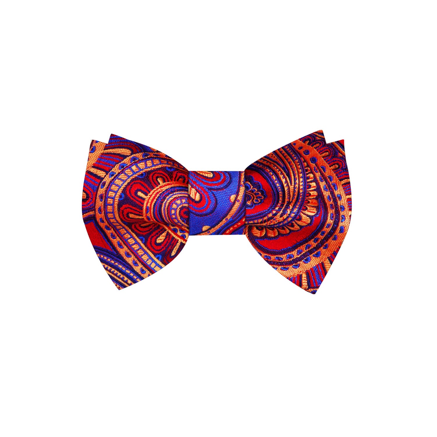 A Red, Blue Paisley Pattern Silk Necktie