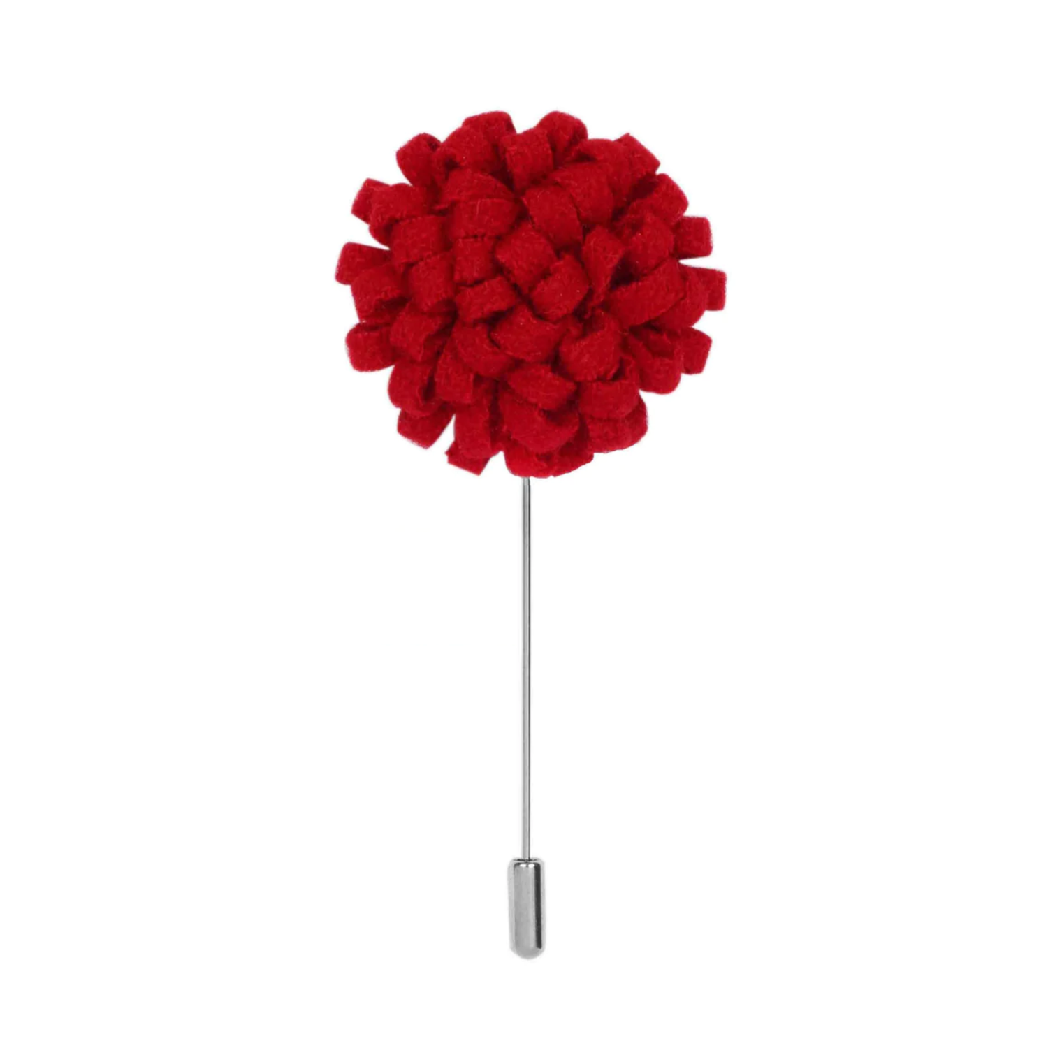 Main View: A Red Knit Burst Lapel Pin||Red