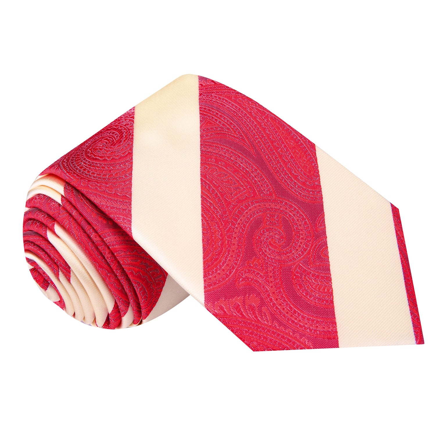 Red Cream Paisley Tie 