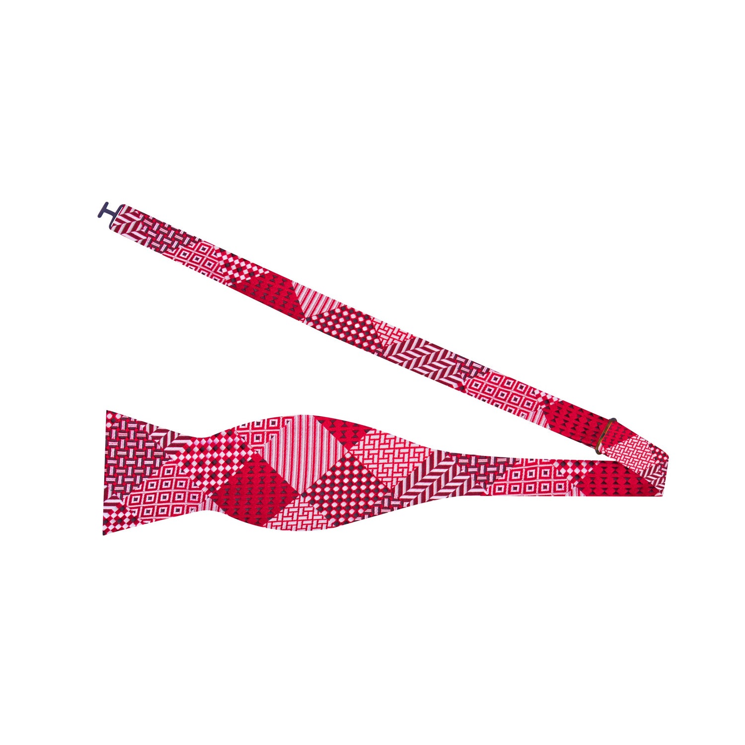 Red Geometric Self Tie Bow Tie