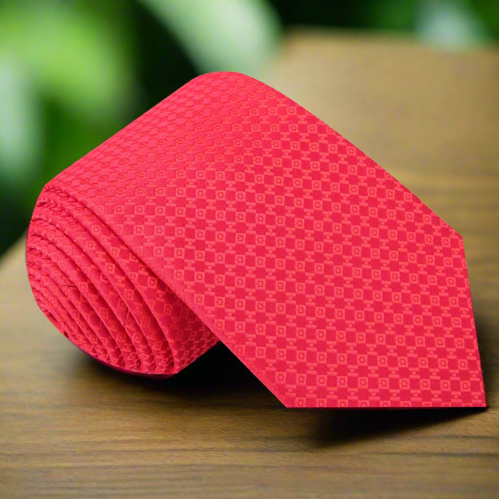 Red Geometric Tie 