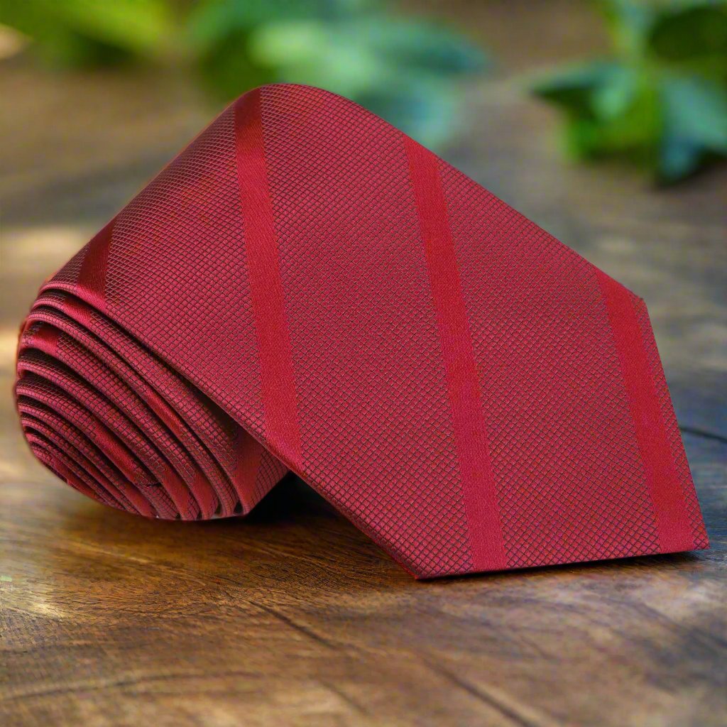 Scarlet Red Stripe Tie 