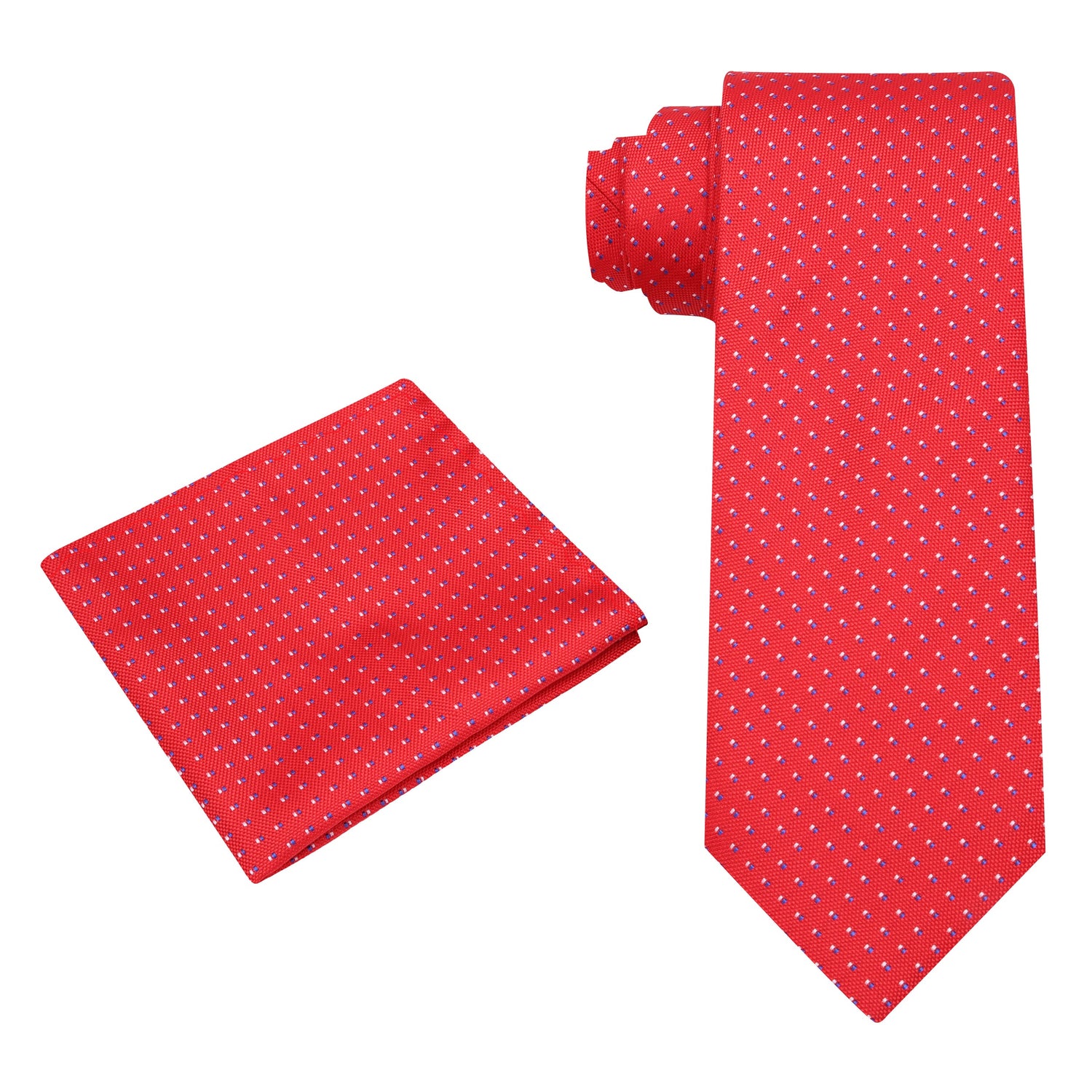 Alt View: Red, White, Blue Polka Tie and Square
