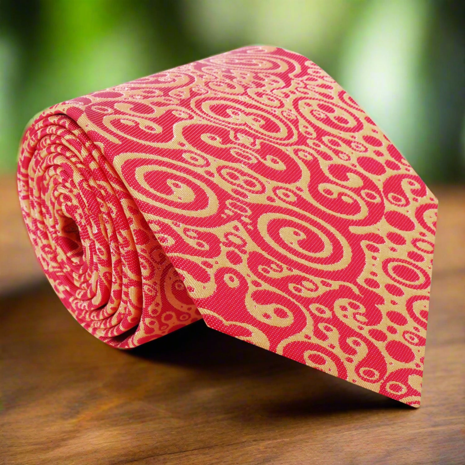 Red, Orange Abstract Tie  