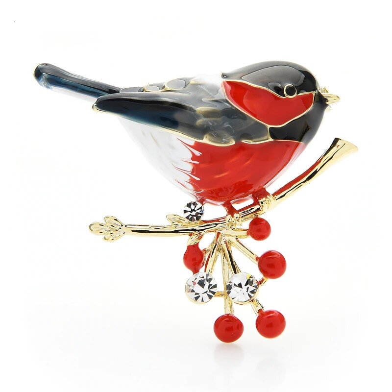 Red Black Robin Lapel Pin