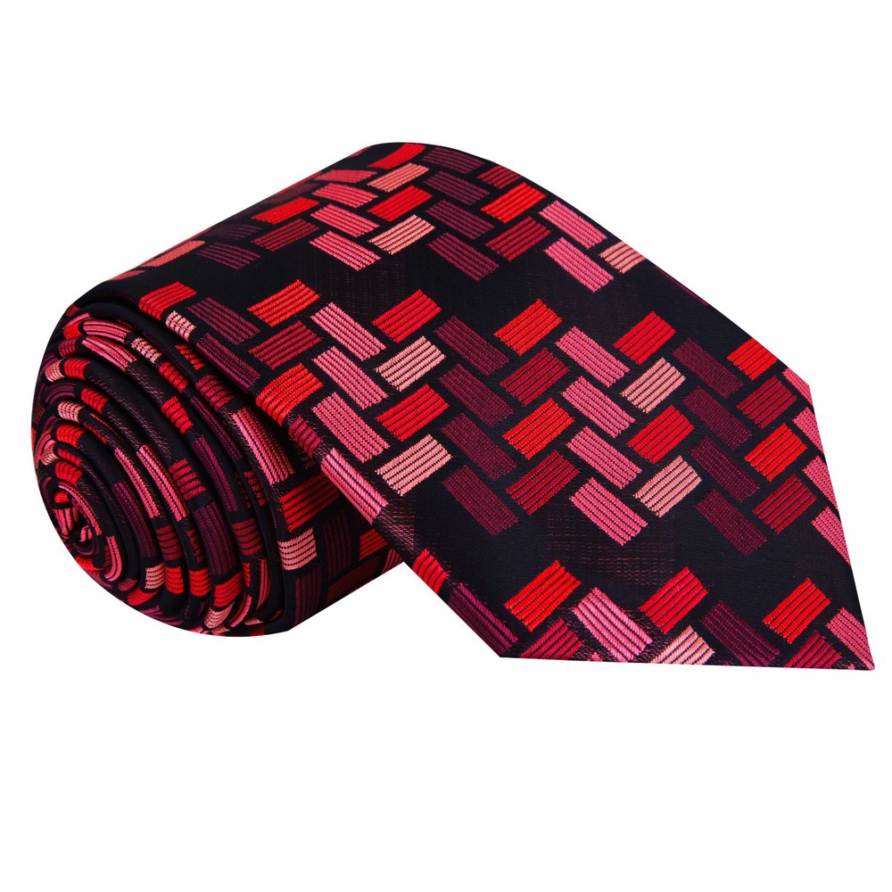Shades of Red Blocks Tie 