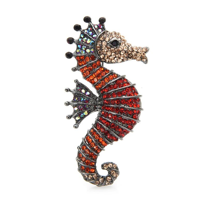 Red Seahorse Lapel Pin
