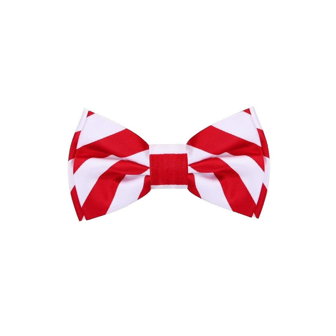 Red, White Block Stripe Bow Tie  
