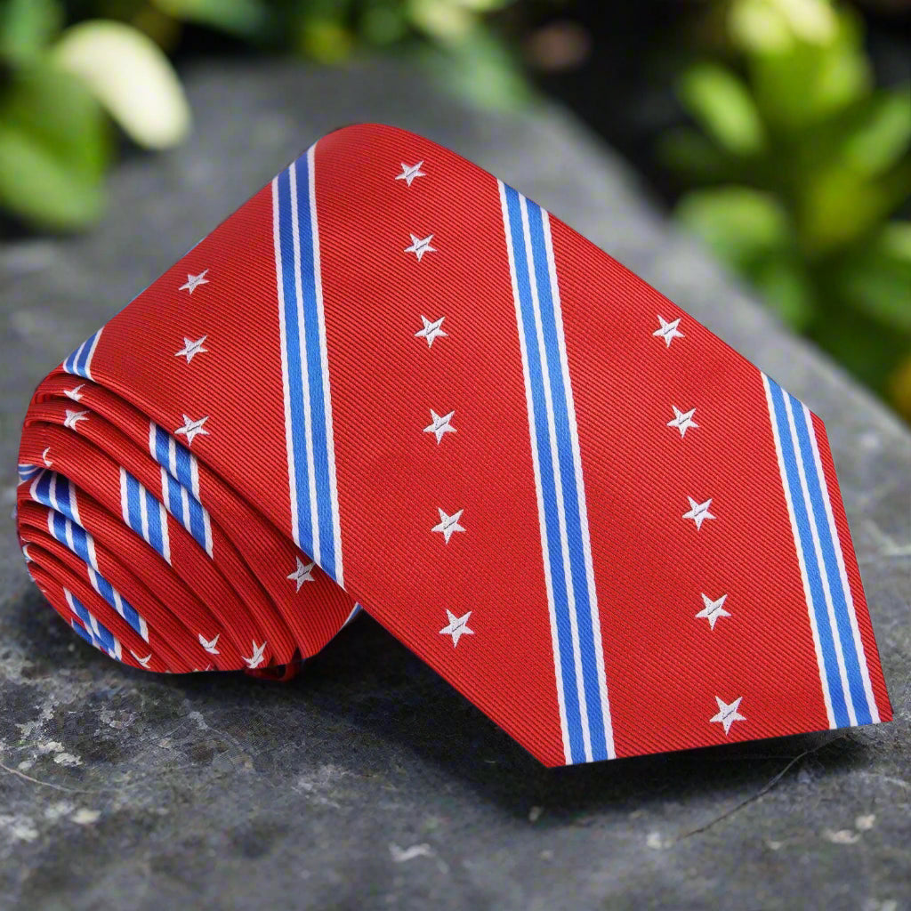 Red, Blue, White Stars and Stripes Tie 