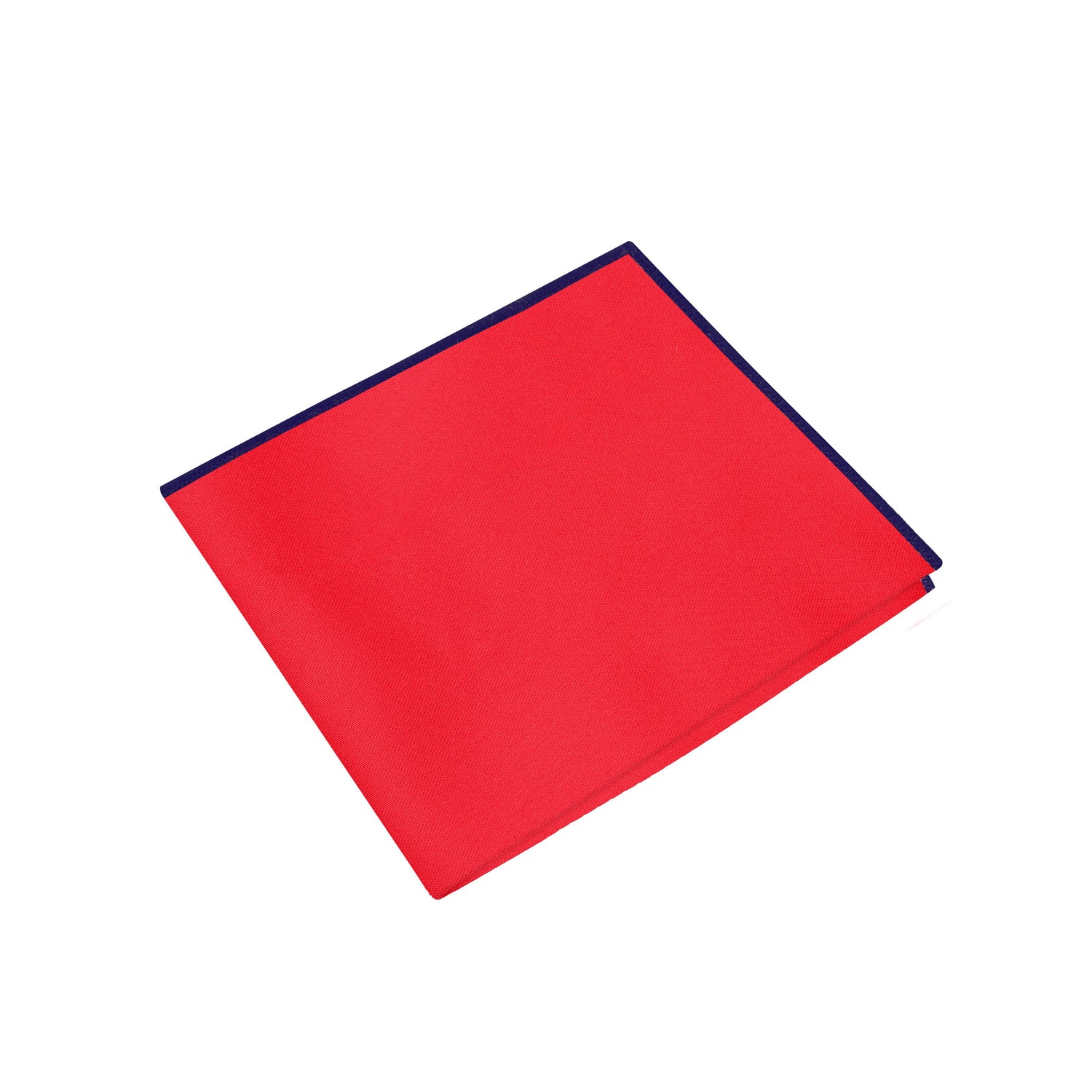 Red with Blue Edges Pocket Square