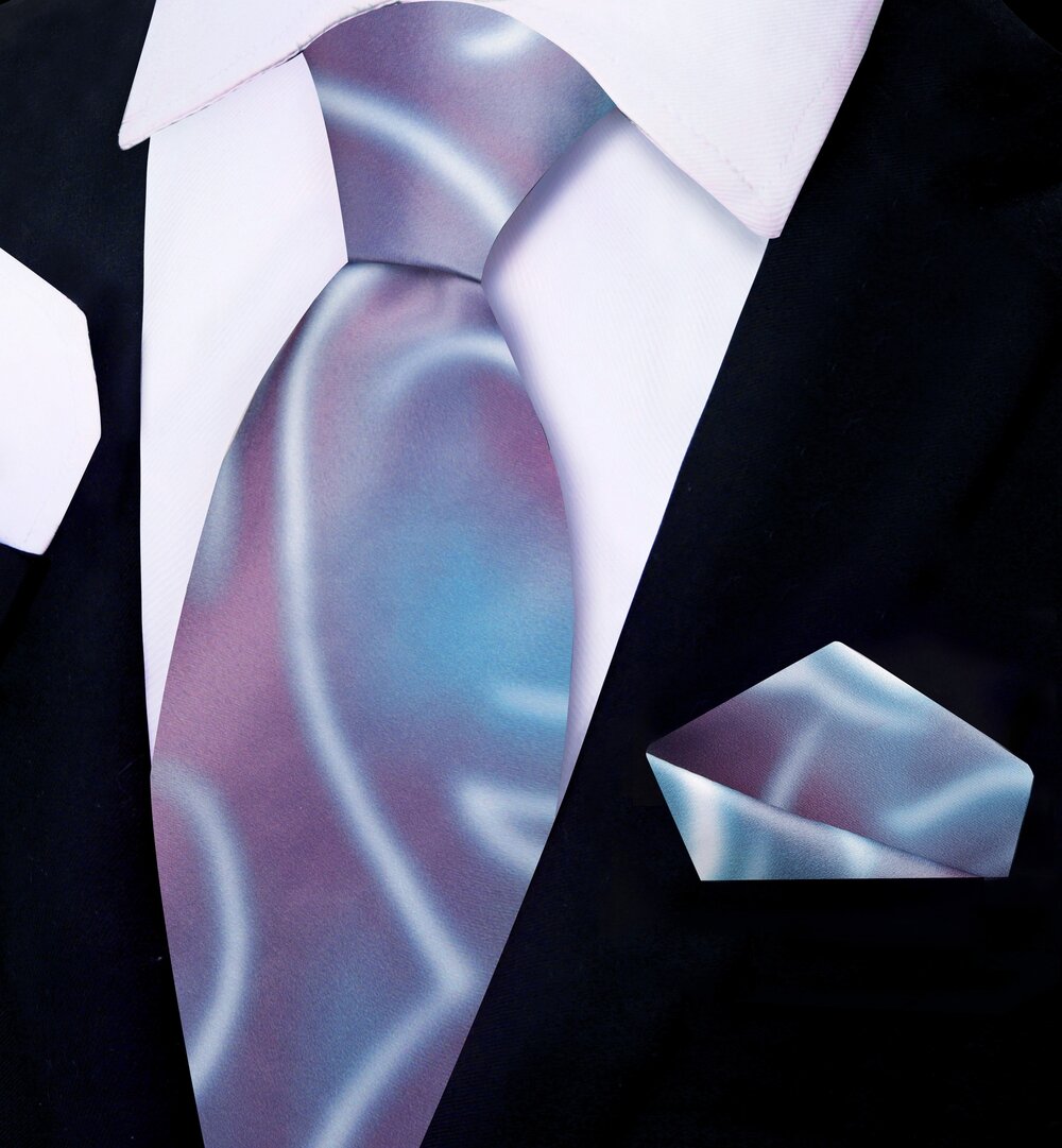 Shades of Purple, Blue, Pink tie and Square