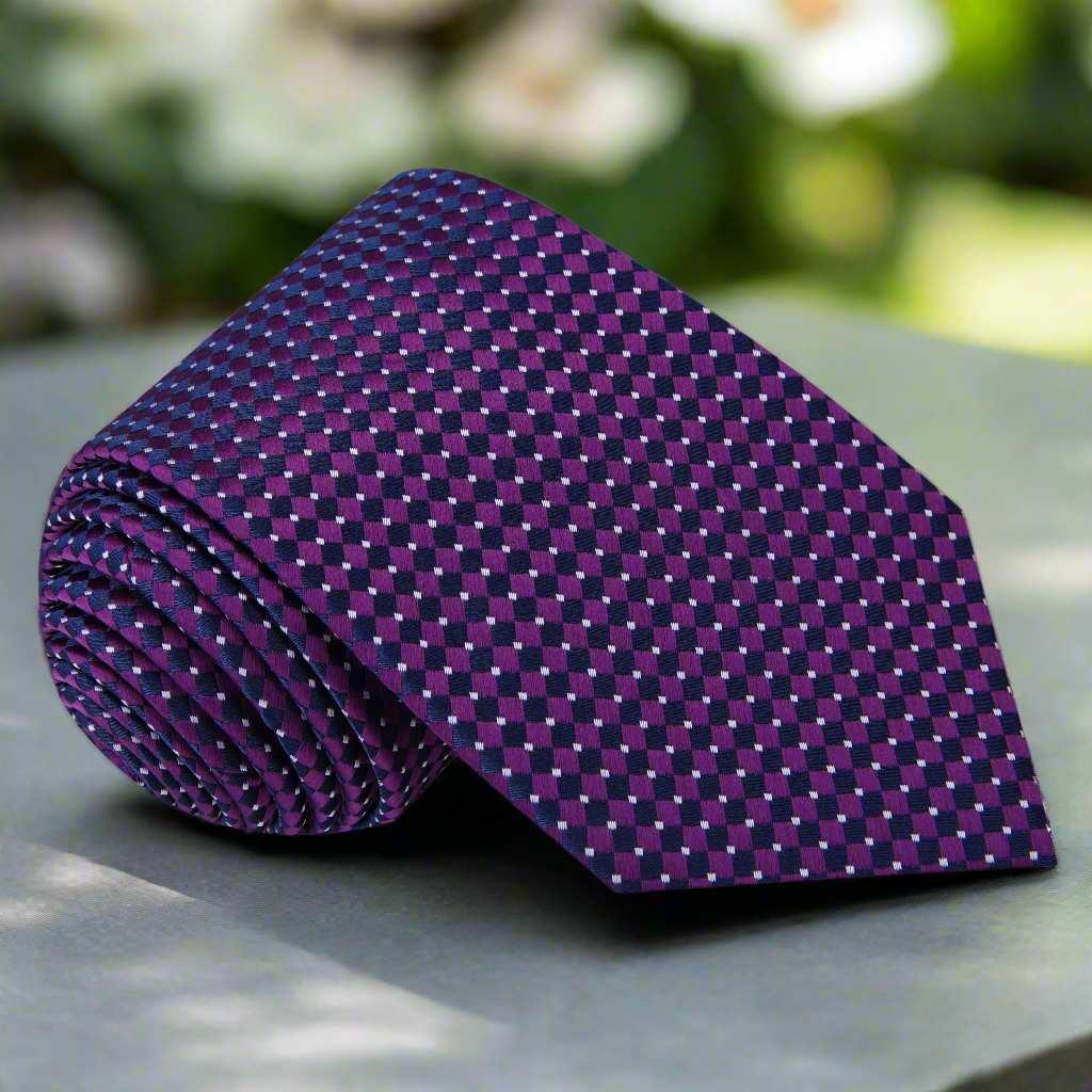 Deep Purple Diamonds Tie  