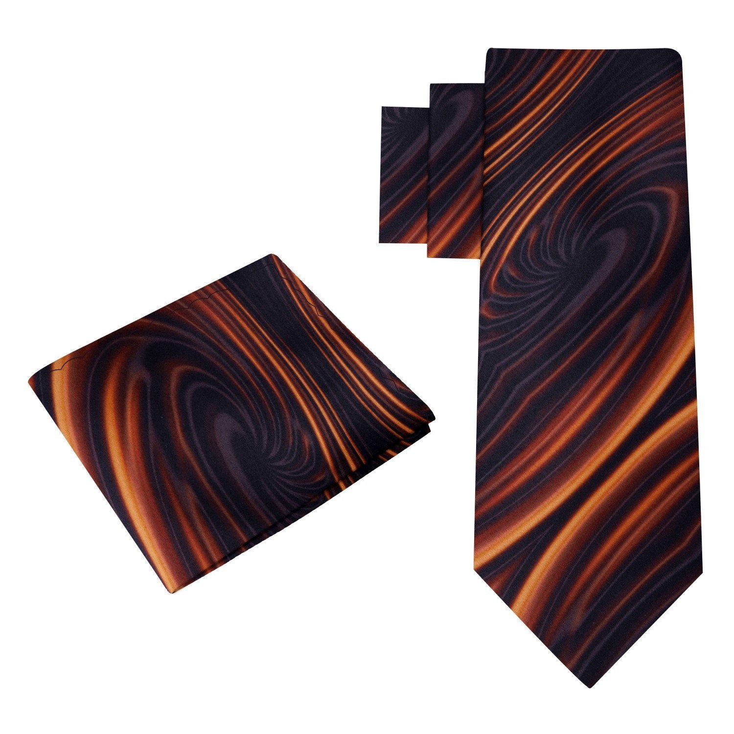 Alt View: Rich Caramel Swirl Tie and Square