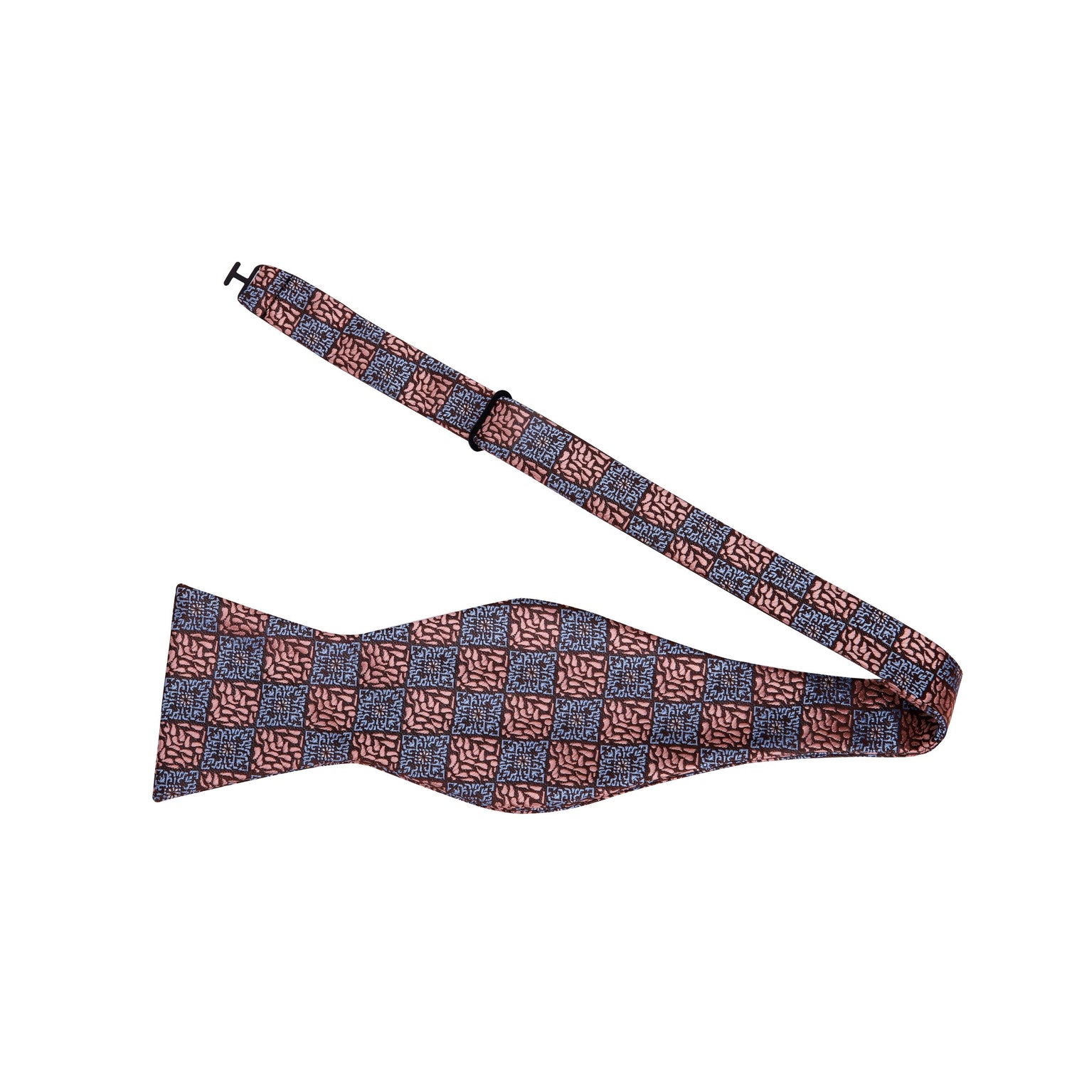 Rose Gold and Grey Ulysses Paisley Self Tie Bow Tie