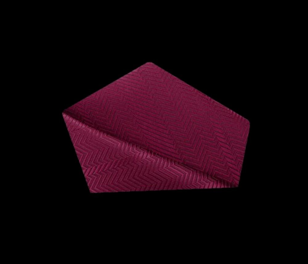 View 2: A Rosewood Color With Sophisticated Lined Texture Pocket Square