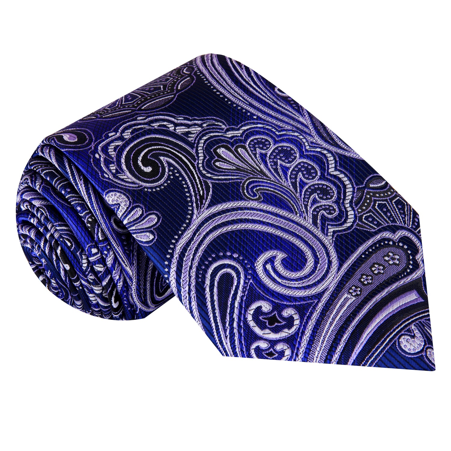 Royal Blue Purple Paisley Tie 
