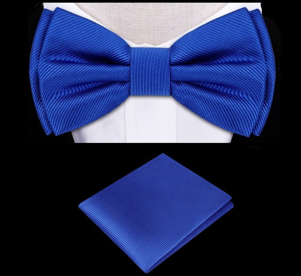 Blue Bow Tie and Pocket Square||Royal Blue