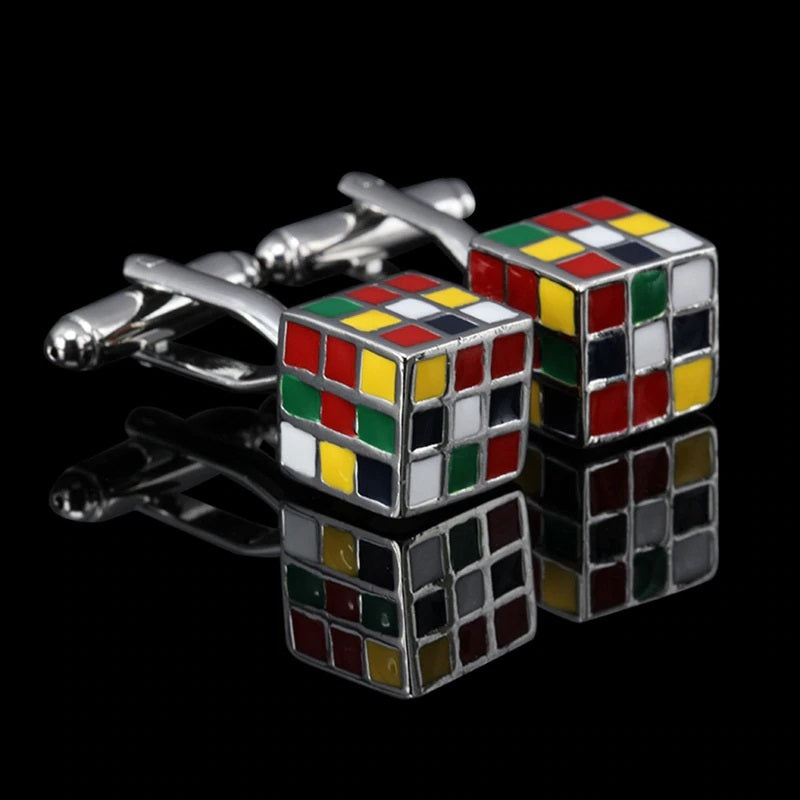 A Square Shaped Abstract Art Deco Cuff-links 