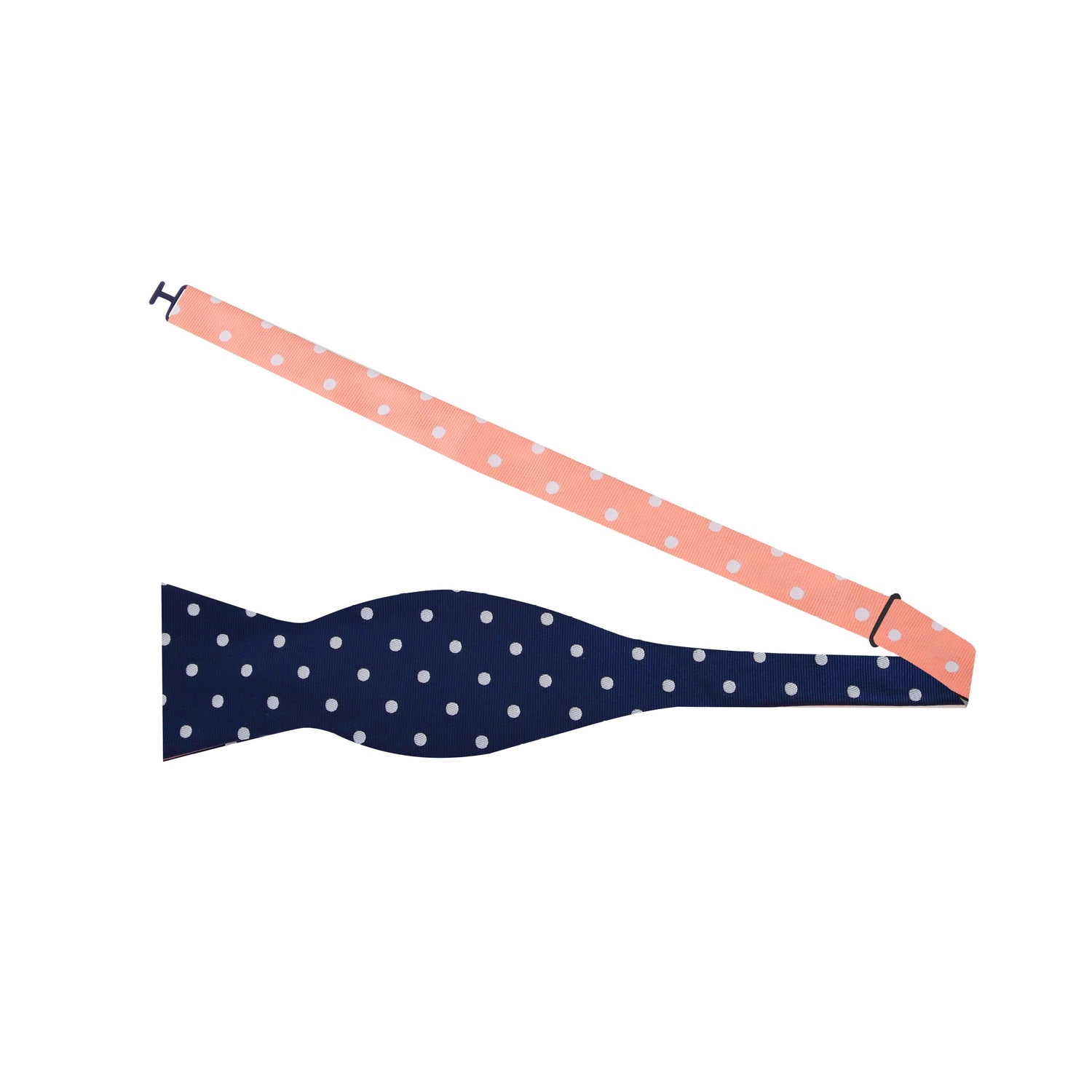 Self Tie: Blue, Salmon Polka Bow Tie 
