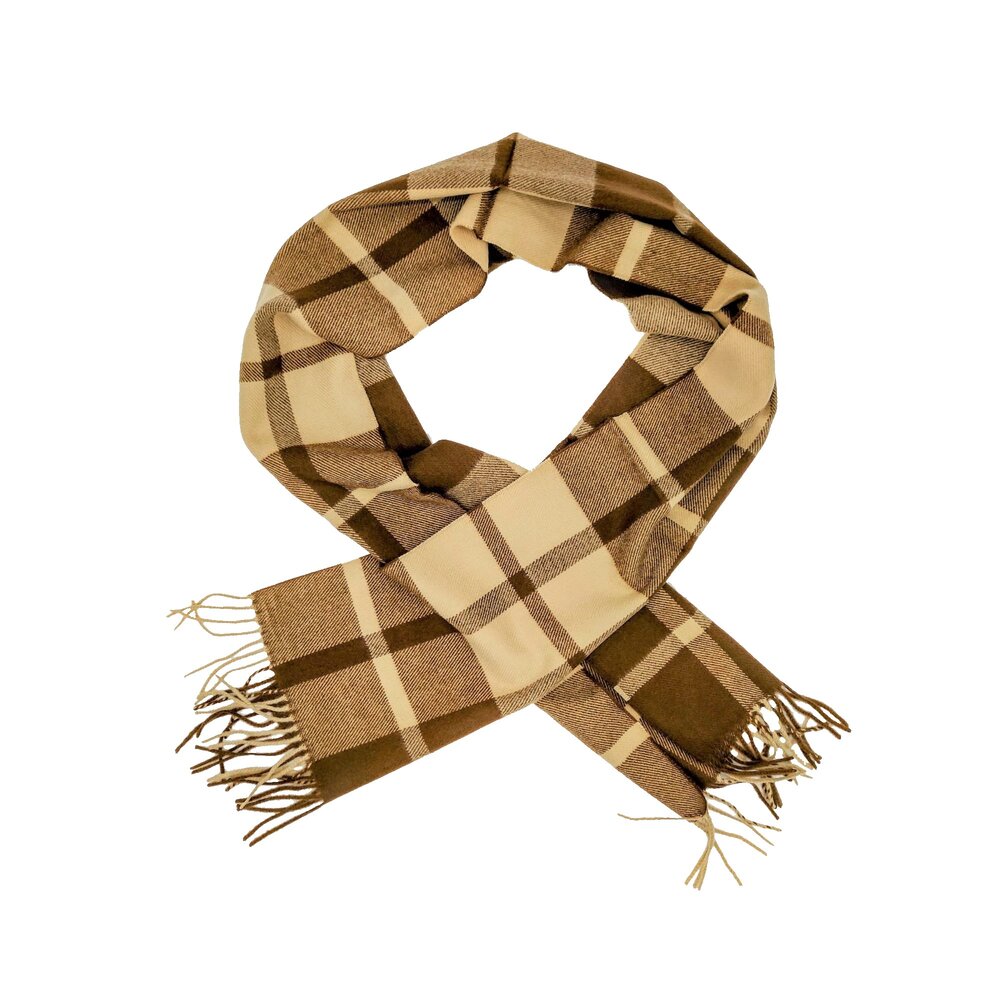 Shades of Brown Plaid Scarf||Shades of Brown