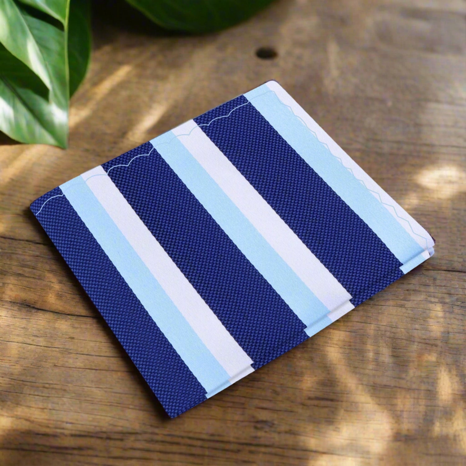 Shades Of Blue, White Stripe Pocket Square