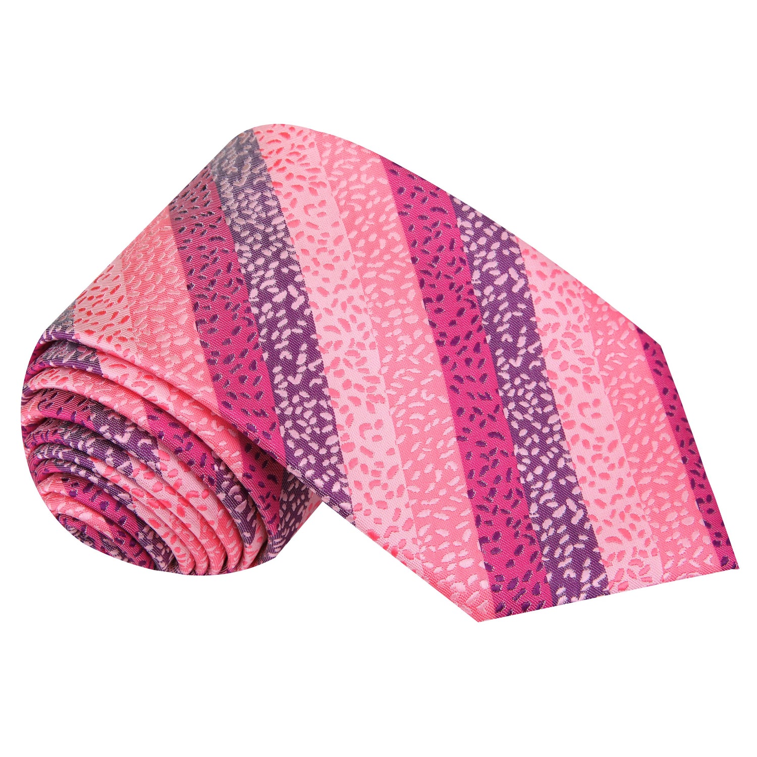 Shades of Pink with stripes and texture silk tie