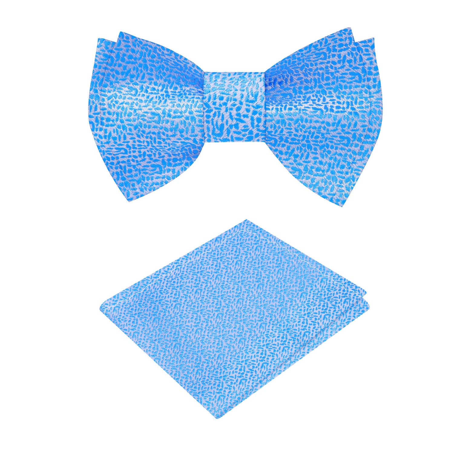 Laser Blue Shimmer Blue Bow Tie and Square