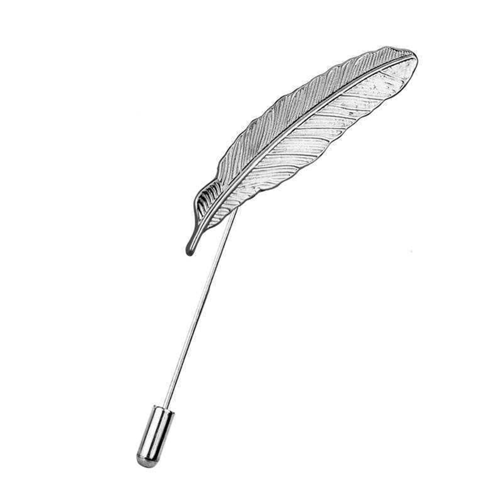 Silver Feather Lapel Pin