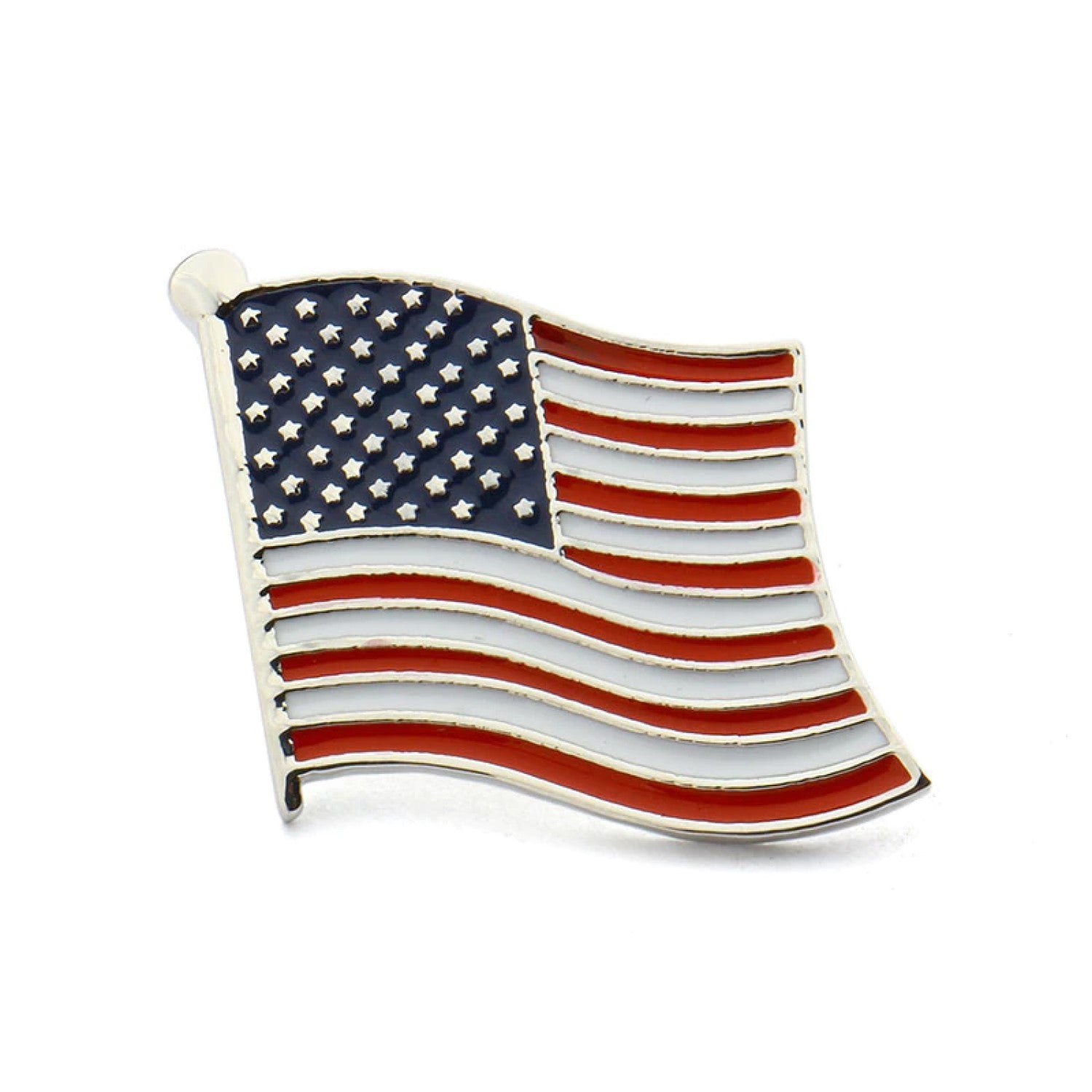 Silver American Flag Lapel Pin