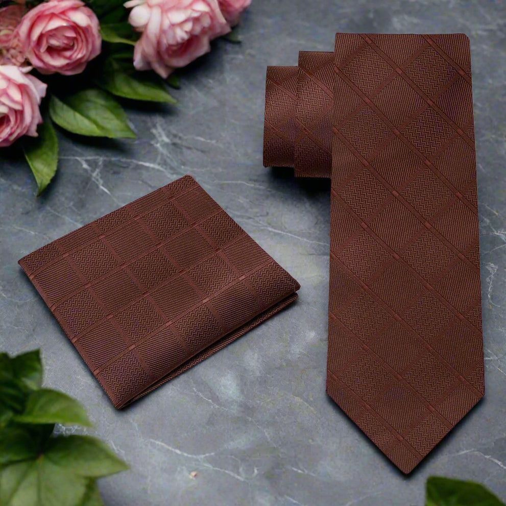 Sleek Squares Geometric Silk Tie