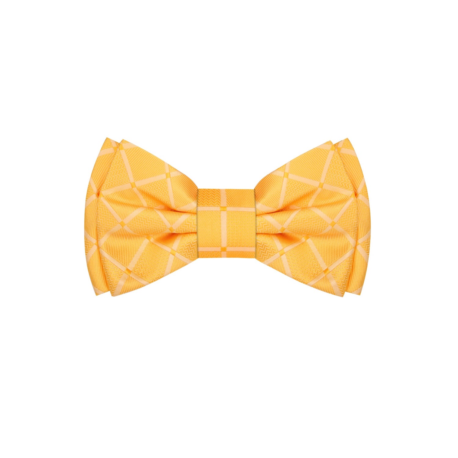Solid Yellow with Geometric Texture Bow Tie