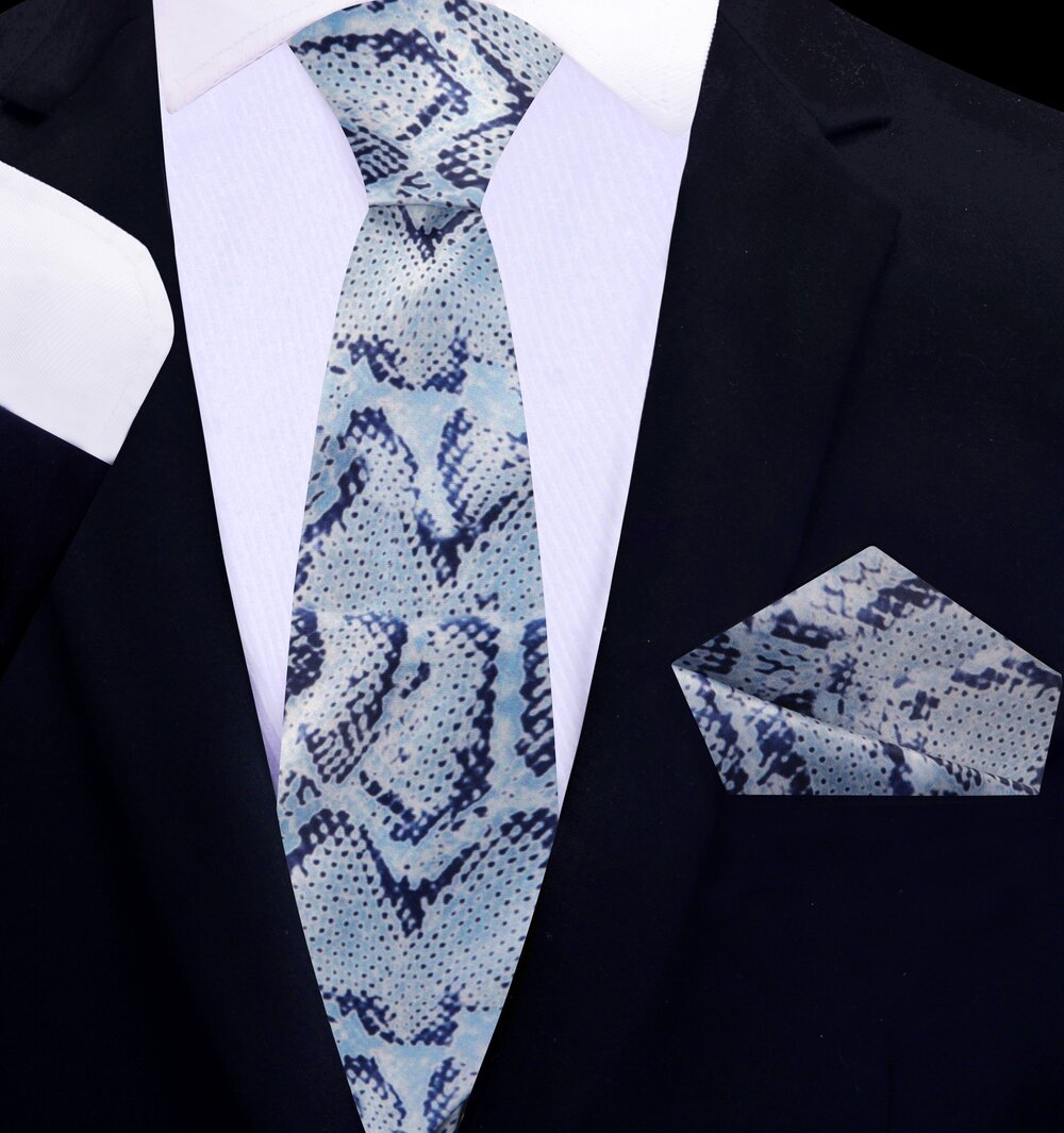 thin tie Snakeskin Tie and Square