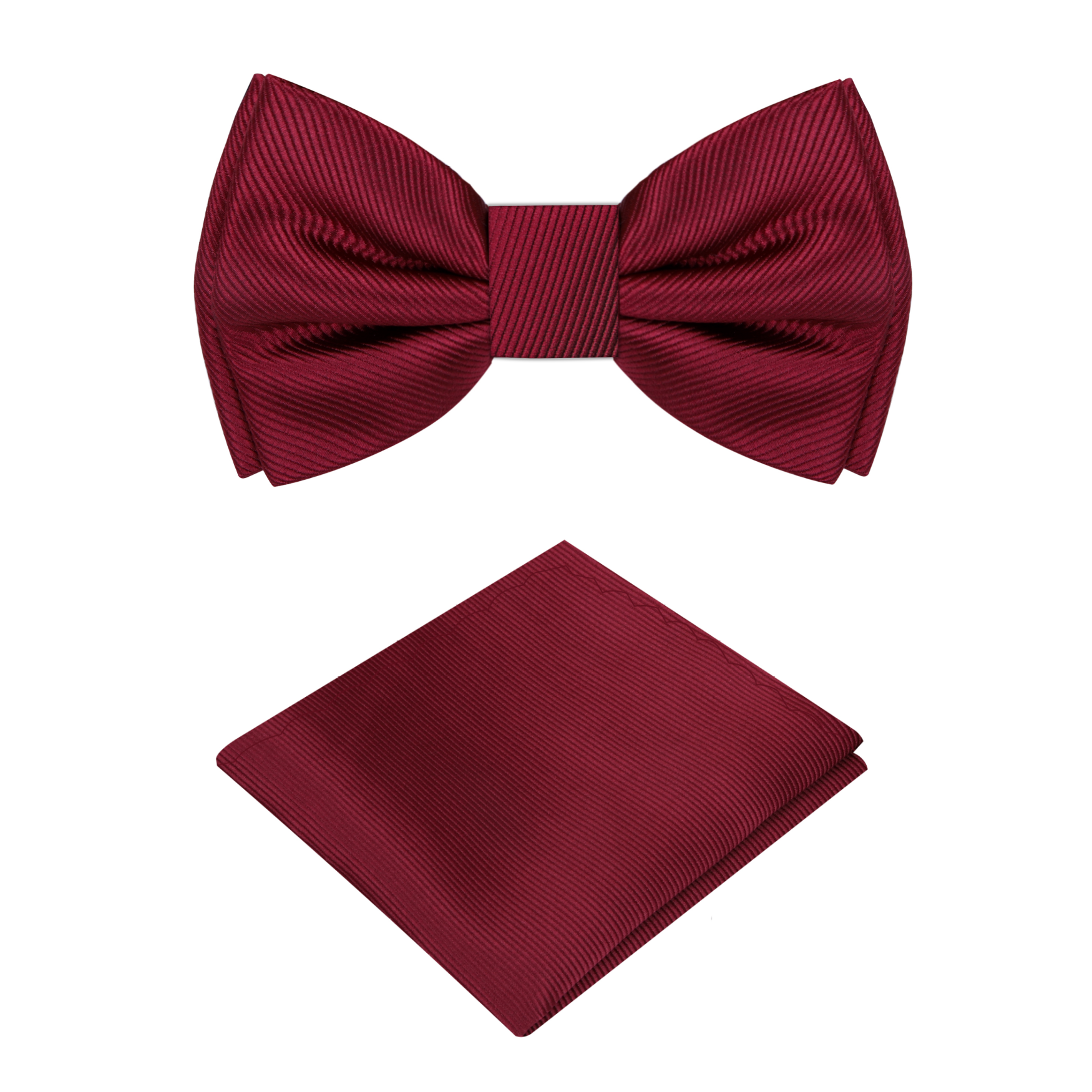 Bar III Men's Logan Solid Bow Tie & Floral Pocket Square Set, Created for Macy's - Burgundy - Size Os