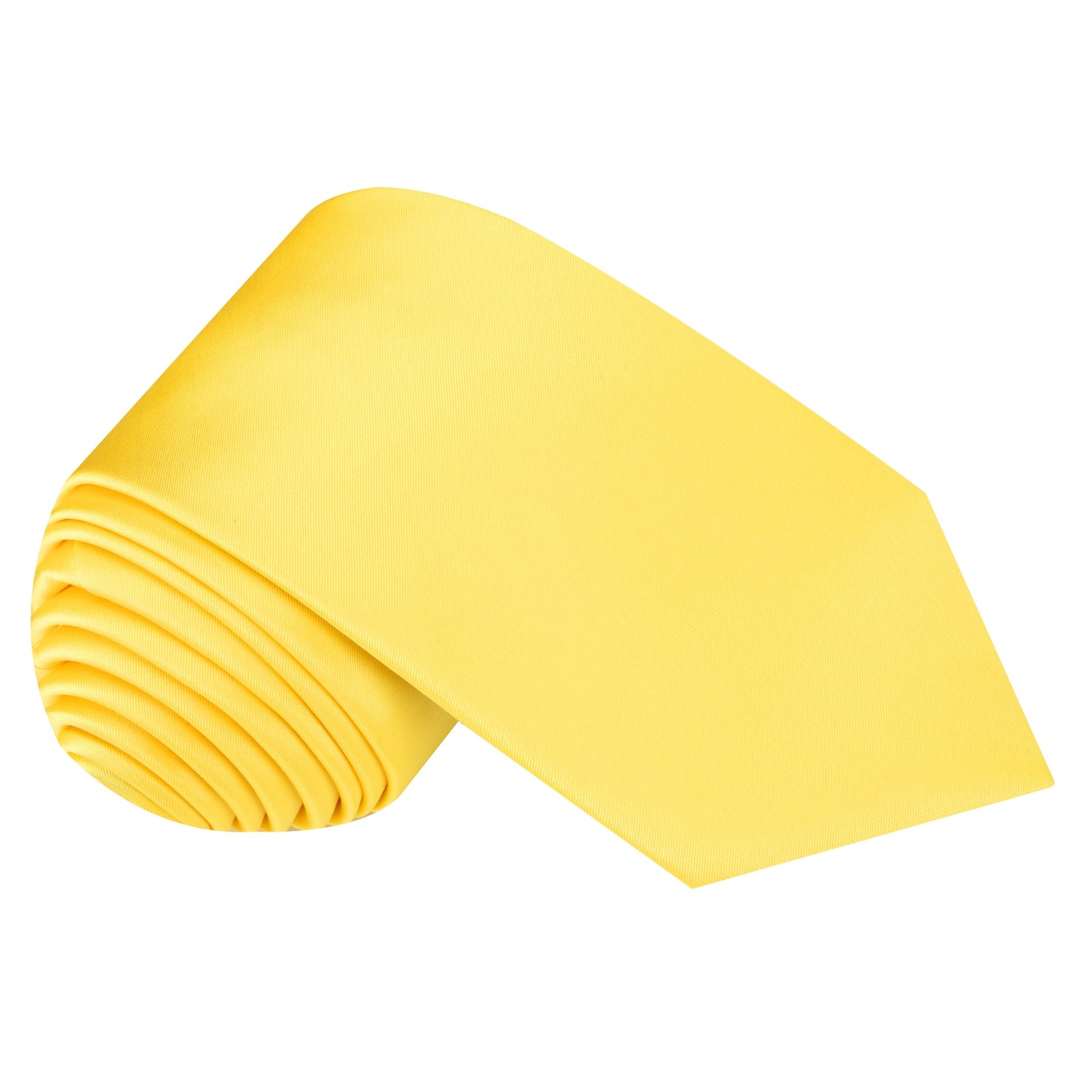 Solid Glossy Canary Yellow Silk Necktie