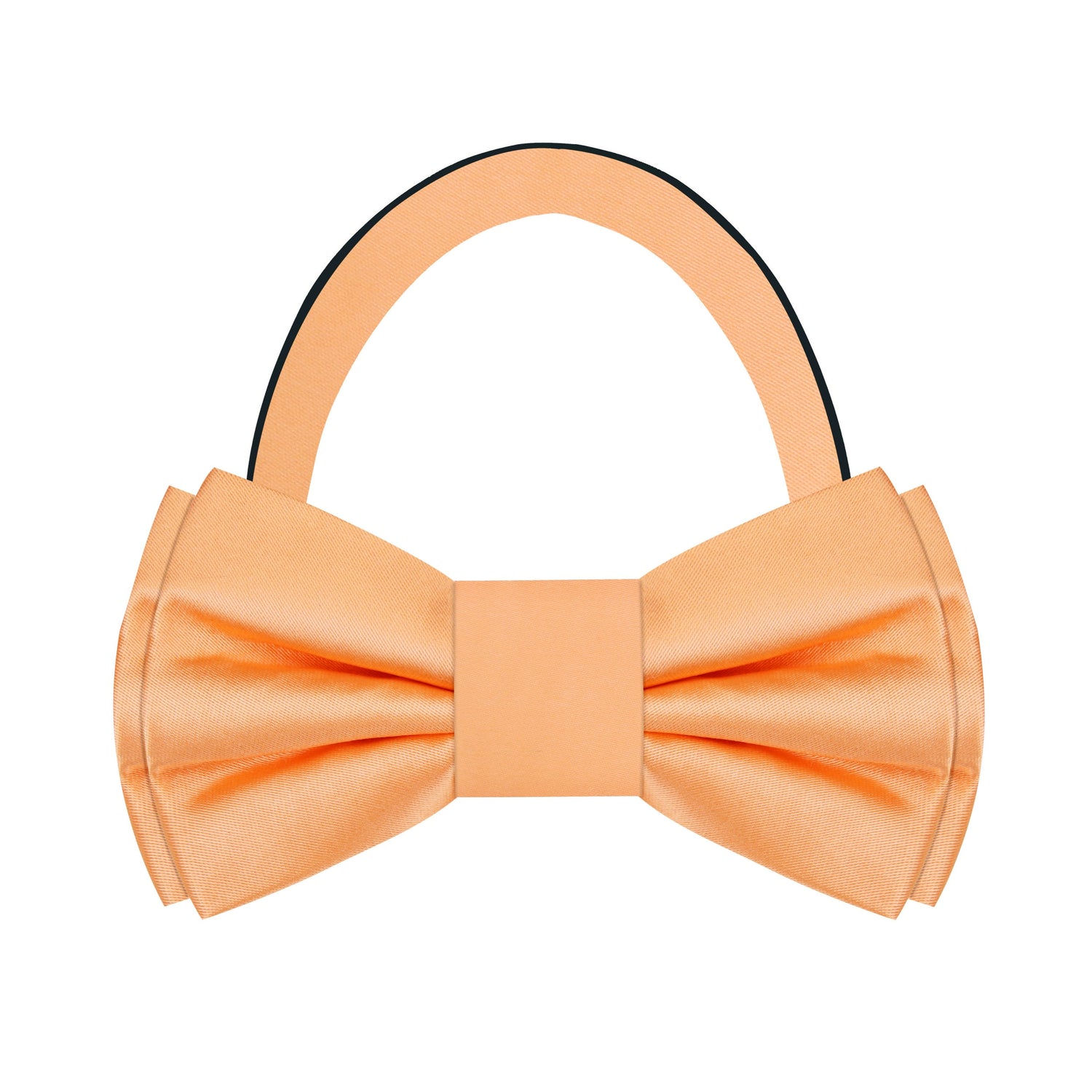 Solid Glossy Cantaloupe Bow Tie Pre Tied