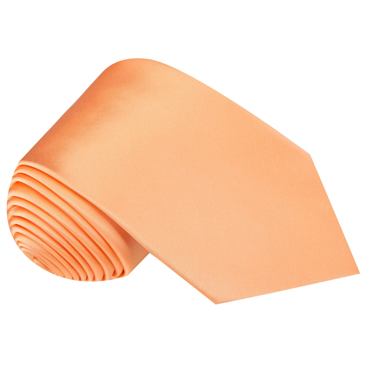 Solid Glossy Cantaloupe Silk Necktie