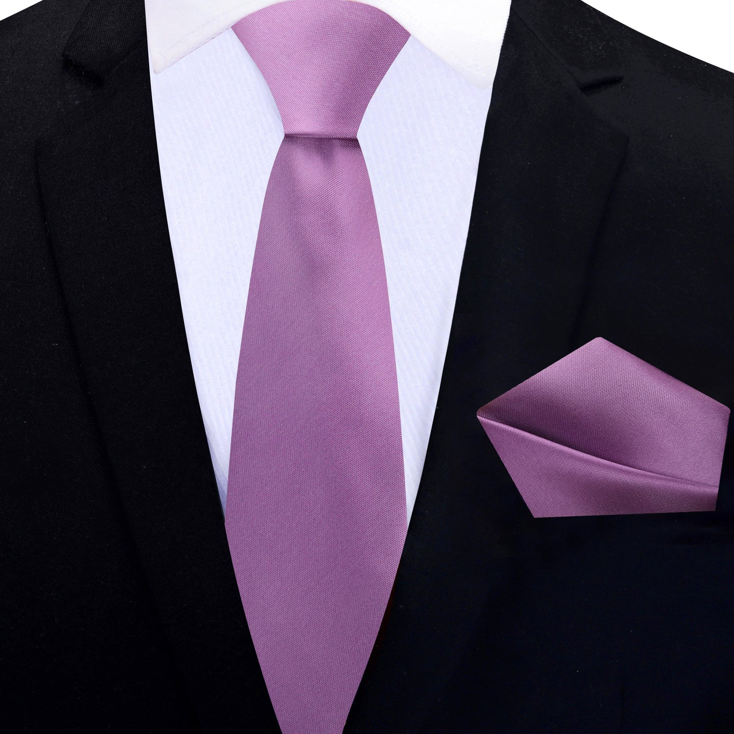 Thin Tie: Heather Purple Tie and Pocket Square